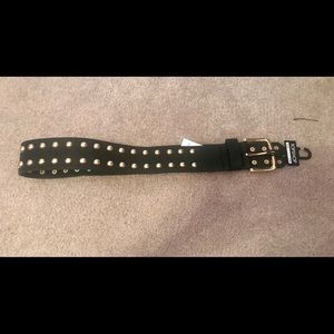 Topshop Gold Stud Black Faux Leather Belt